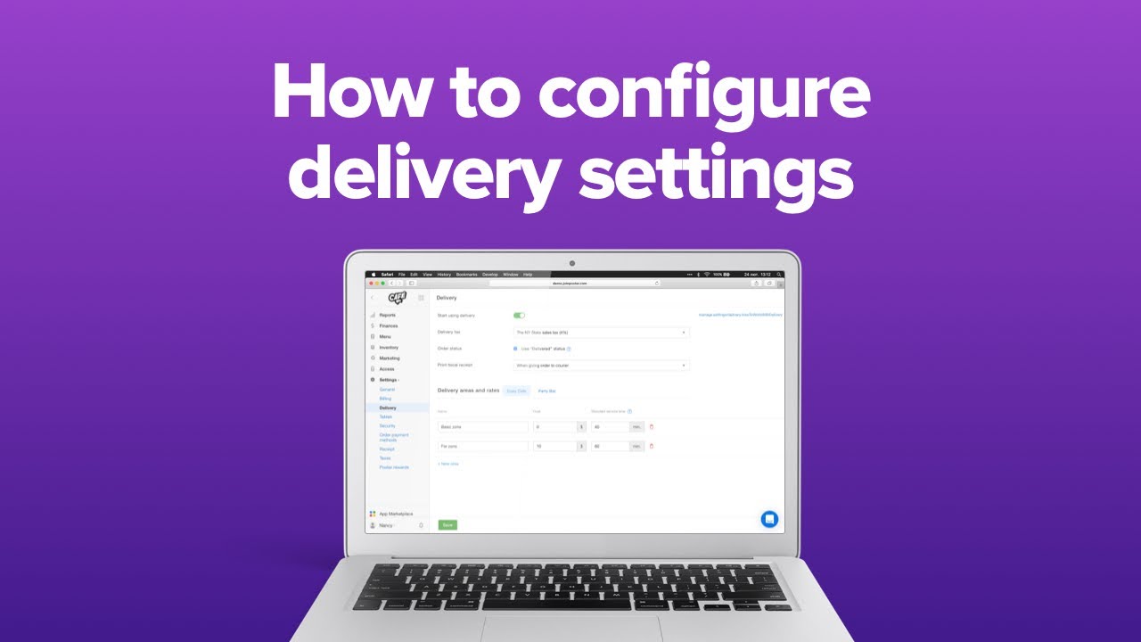 How to configure delivery settings in Poster