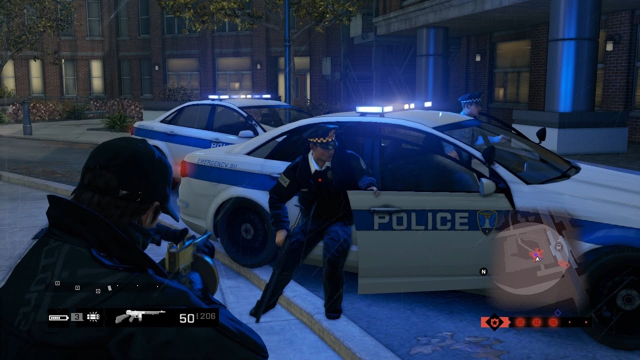 Watch Dogs Police FBI Shootout + Immense 5 Star Wanted Level Escape
