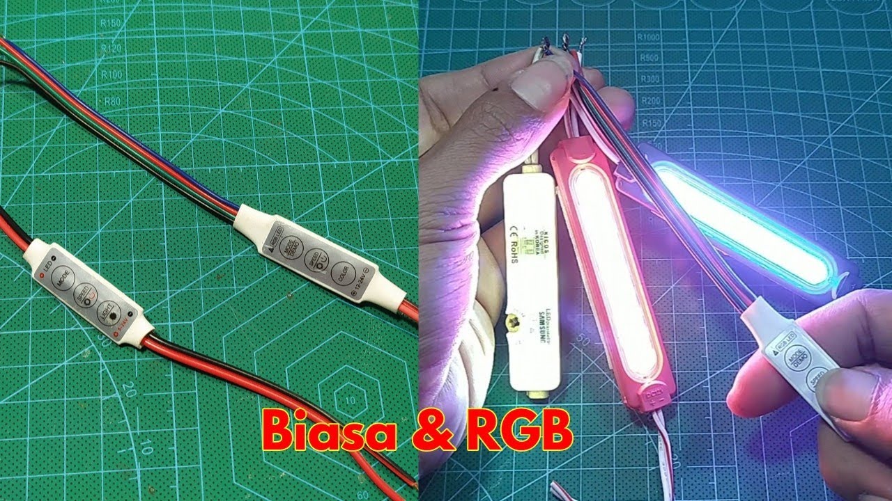 Perbedaan modul led strip biasa & rgb + cara pasanganya
