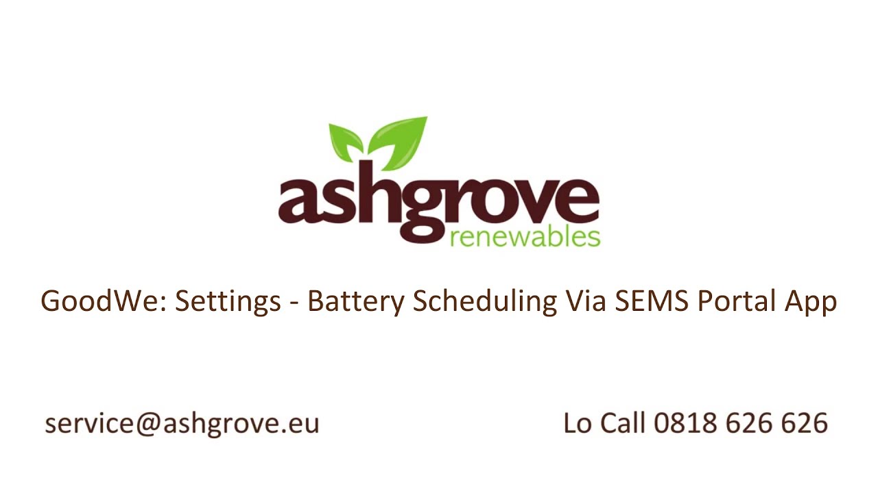GoodWe Settings  Battery Scheduling Via SEMS Portal App