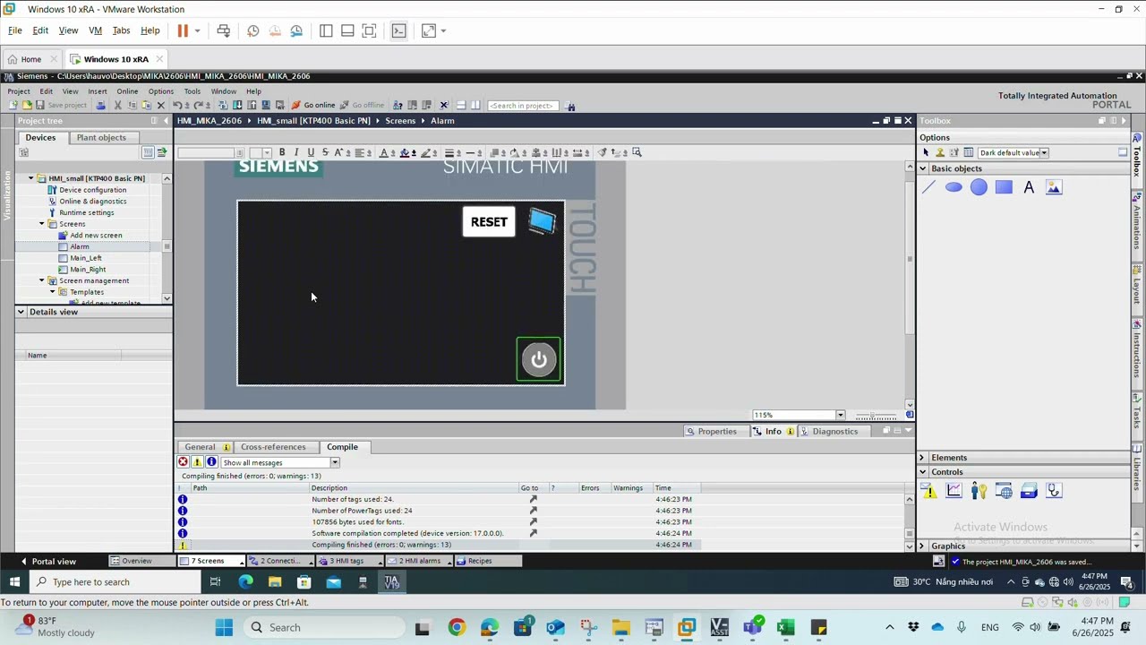How to Create Alarm Screen & Banner in KTP HMI for Siemens V90 Servo Drive | TIA Portal Tutorial