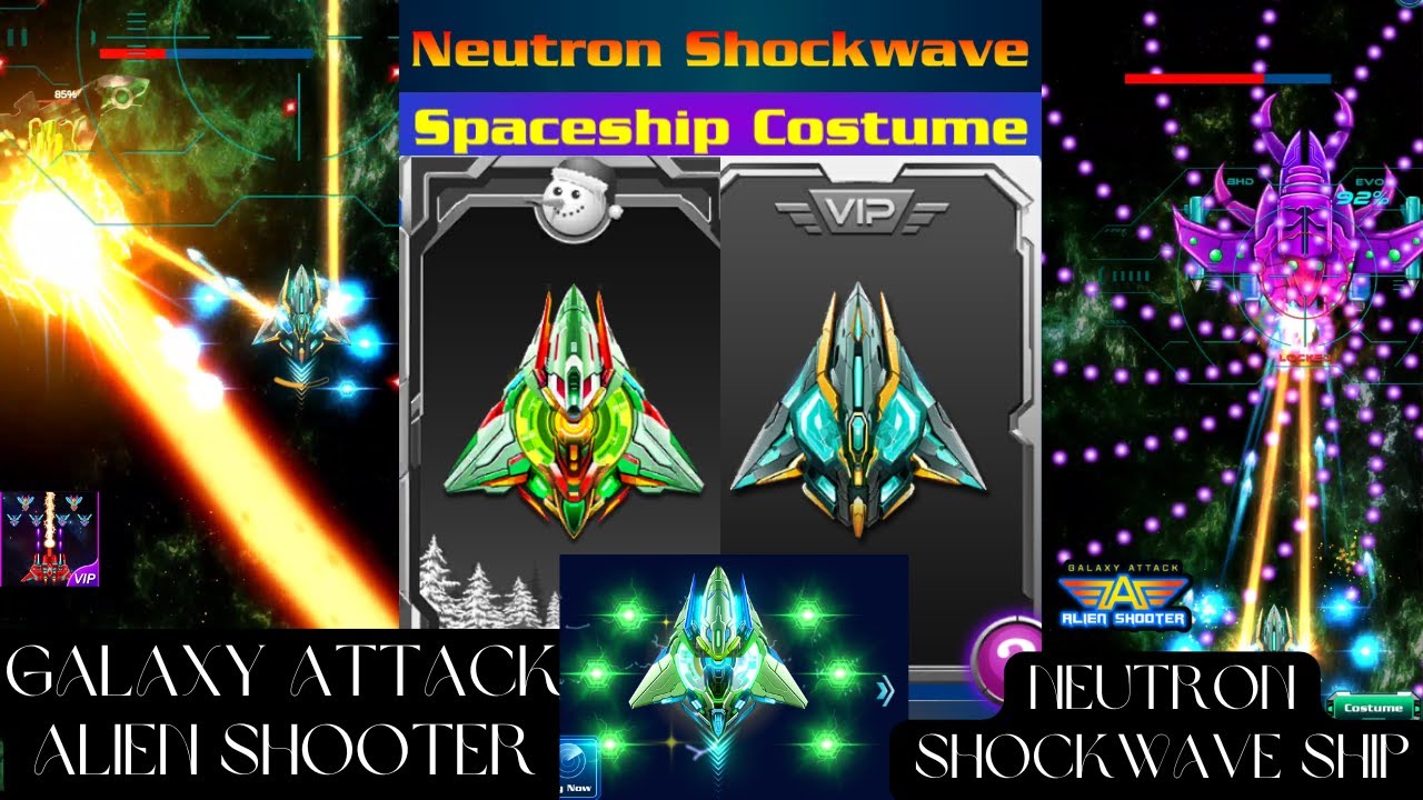 Neutron Shockwave Ship Review! Best Upgrades & Costumes | Galaxy Attack Alien Shooter