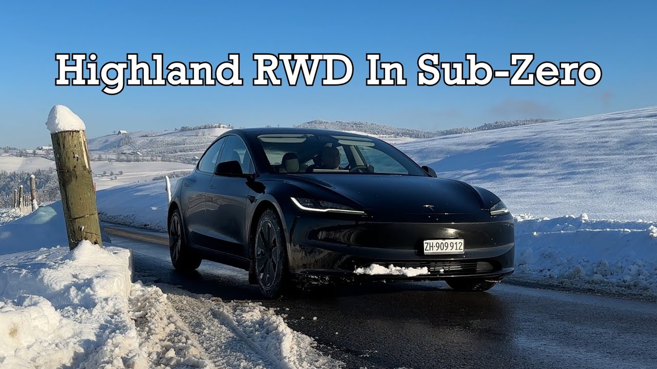 Tesla Model 3 Highland RWD при отрицательных температурах