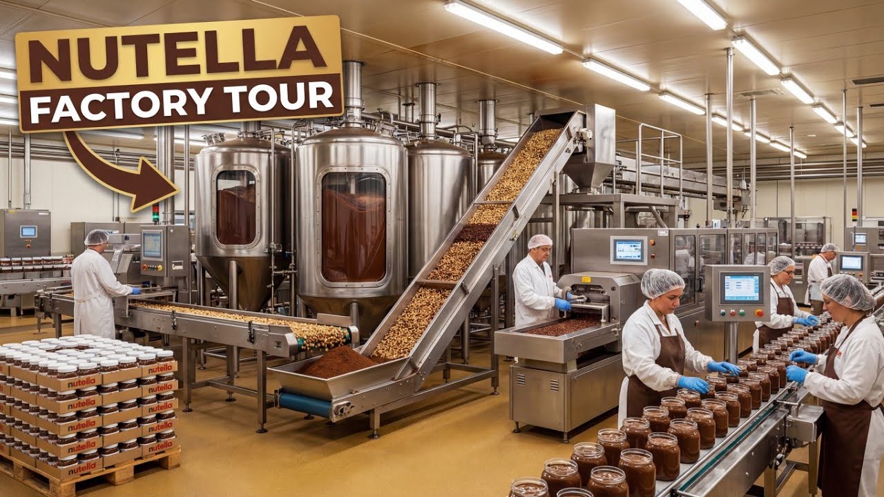 Nutella Factory Tour: High-Speed Production & Chocolate Making Process