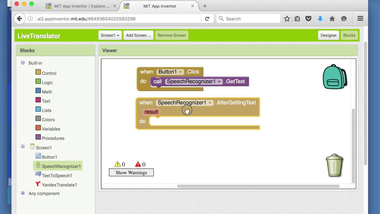 Live Translator App Inventor Tutorial