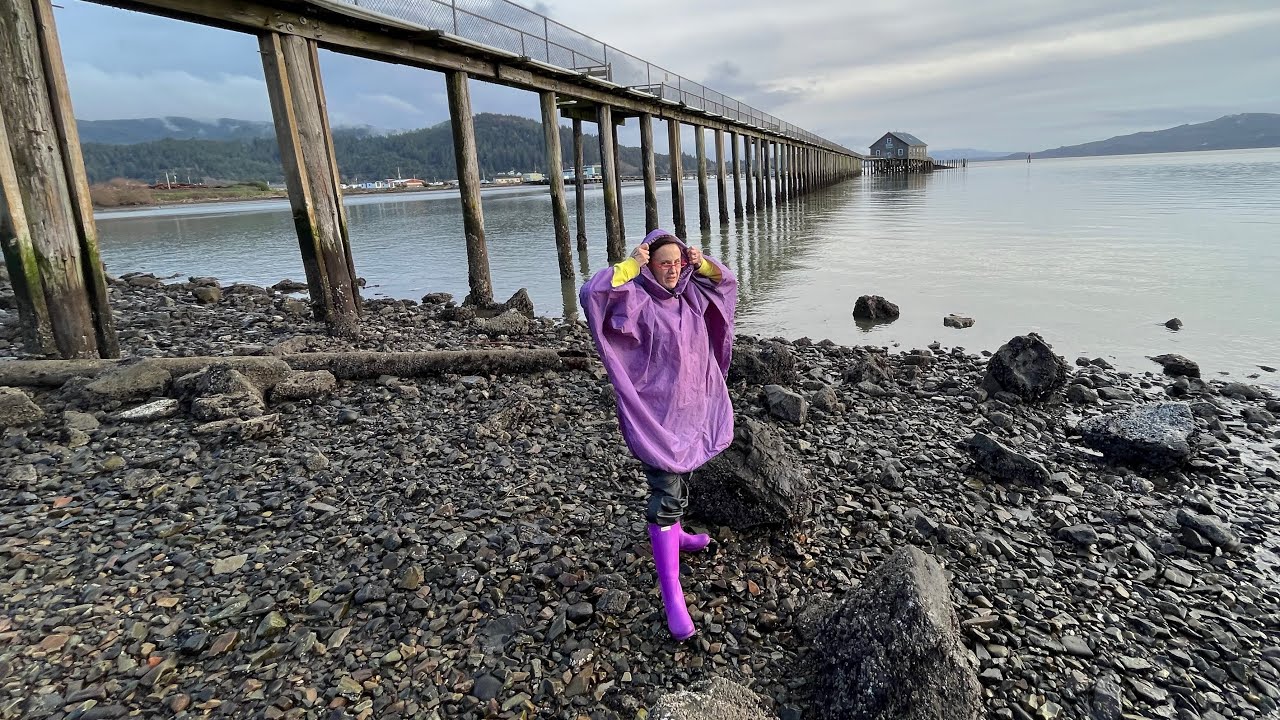Shiny Purple Raincoat & Neon Purple Hunters
