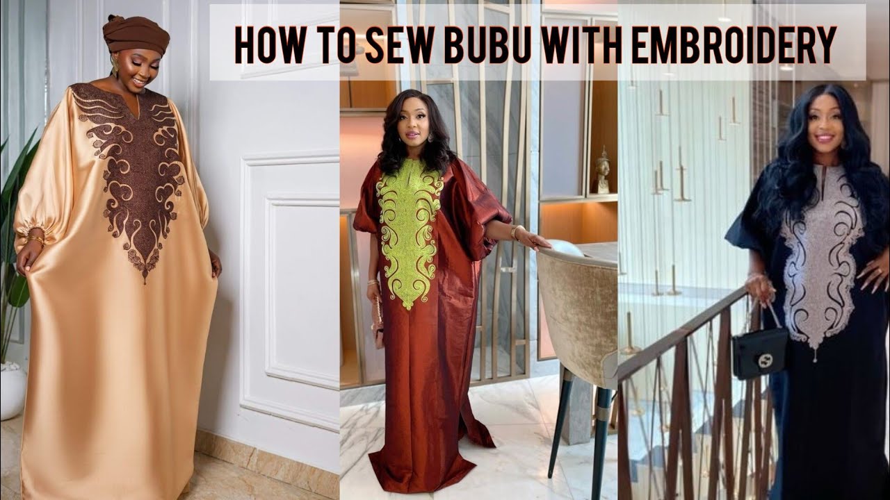 How To Make A Bubu Gown With Embroidery Design | Luxury Kaftan Bubu Gown Styles