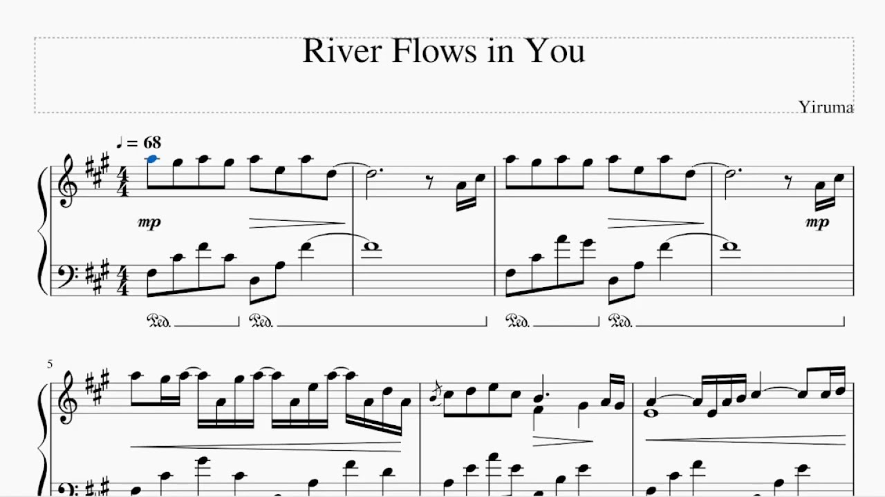 【ピアノ楽譜】River Flows in You - Yurima (Piano)