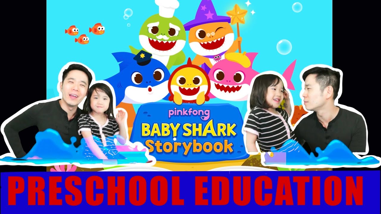 Baby Shark Storybook with Ella and Daddy | Daddy reads FUN Baby Shark Storybooks to Ella | Pinkfong