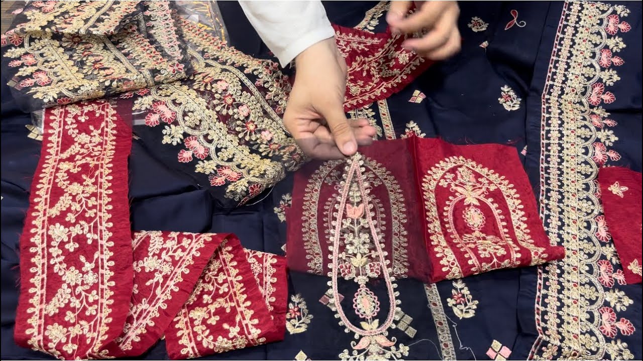 ASIM JOFA Luxury Viscose Embroidery 3PC Unstich suit| Designer Dresses Unstich Suits Sale|#asimjofa