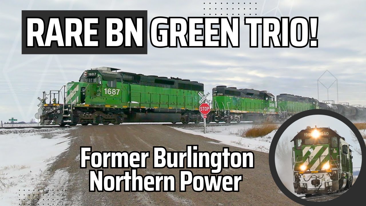 Эпическое и редкое трио Burlington Northern Trio в 2024 году + бонусный поезд с Prime 920 Horn! -...