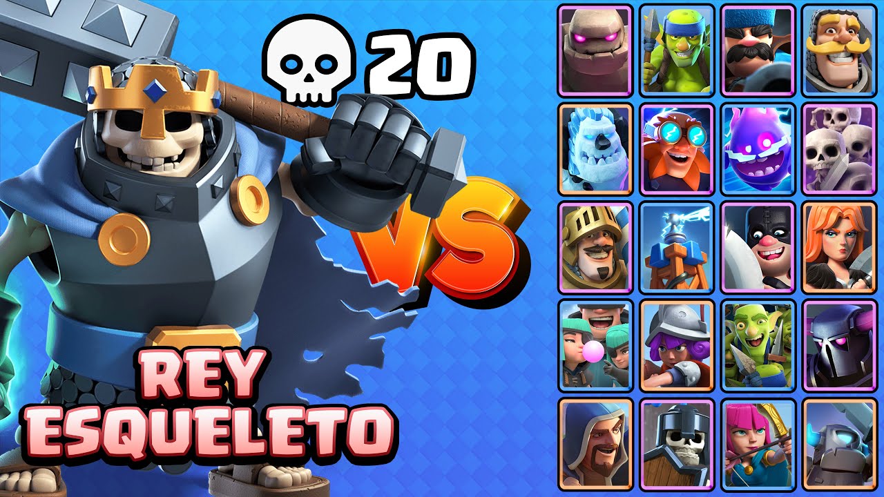 REY ESQUELETO vs TODAS LAS CARTAS TERRESTRES  | Clash Royale