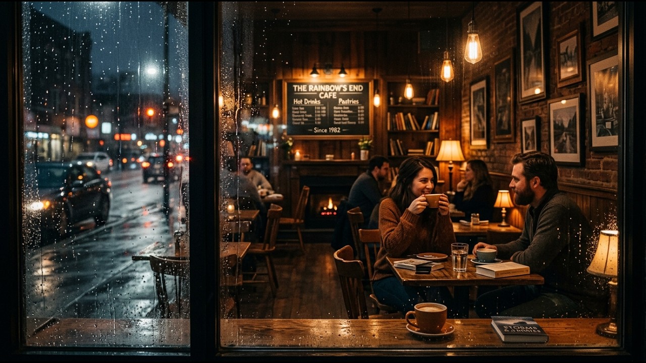 Rainy Cafe Ambience ☕🌧️ Relaxing Jazz Music with Rain Sounds (3 Hours)