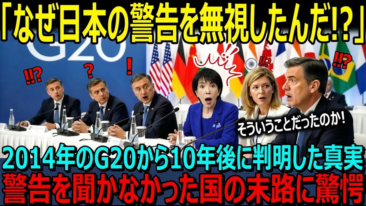 日本の提案は必要ない」：黄色G20で全却下→8年後に判明した真実：水色日本の警告を聞かなかった国の末路：赤色