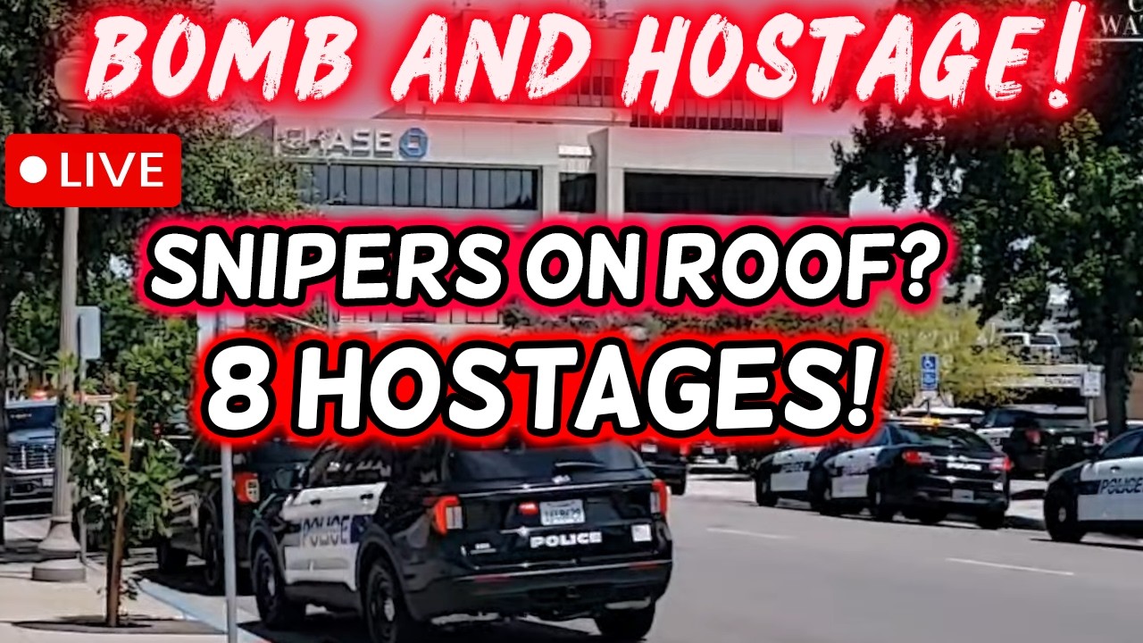 🔴BOMB THREAT HOSTAGE SITUATION AT CHASE BANK &mdash; Suspect Strapped With Explosives in Bakersfield