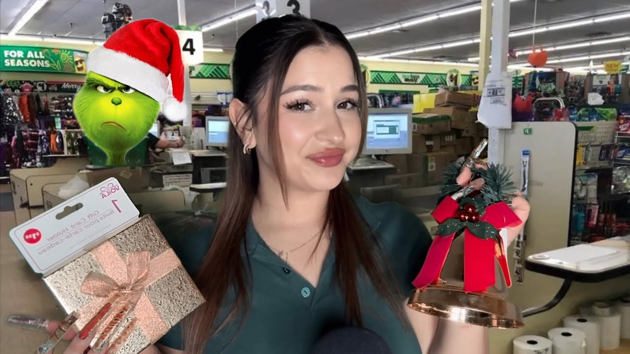 ASMR Rude Dollar Tree Cashier checks you out 😒🎄