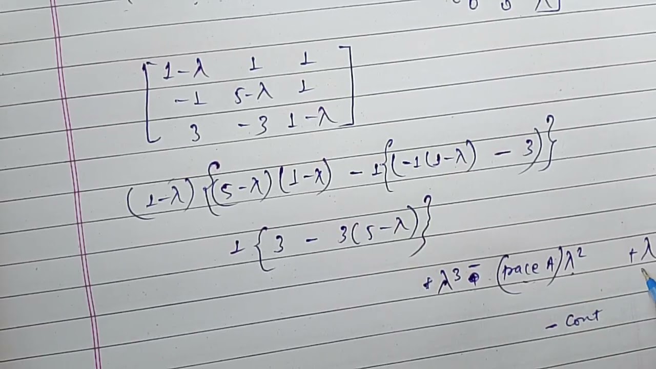 Hto find eigen value of matrix
