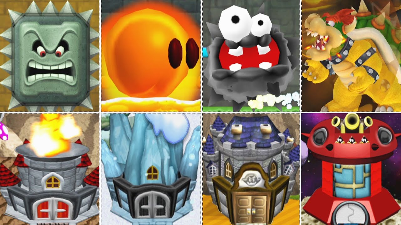 Newer Super Mario Bros Wii All Towers All Castles All Airships All Bosses (No Damage)