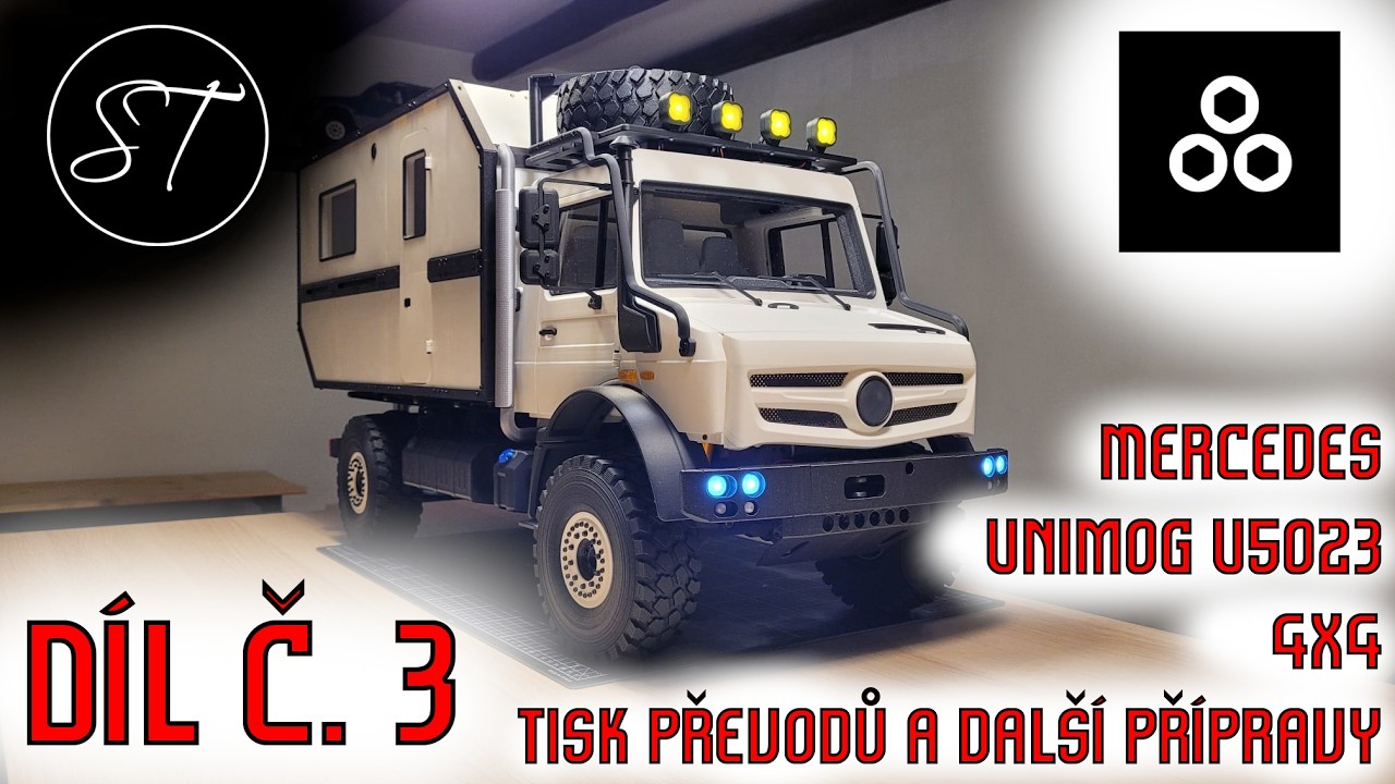 Mercedes Unimog U5023 - díl č. 3 - tisk převodů a příprava na další kroky stavby