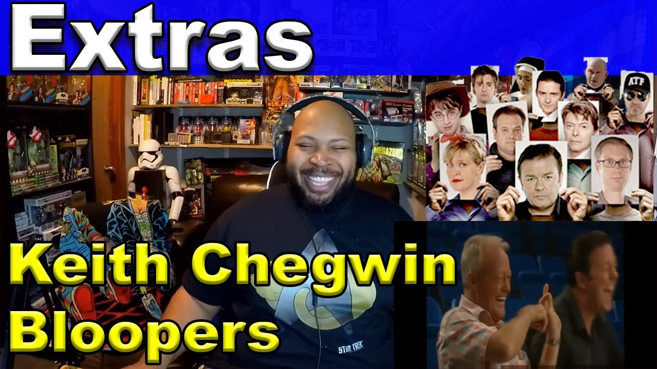 EXTRAS Bloopers: Ricky Gervais & Keith Chegwin - Pop Knob In Fanny Reaction