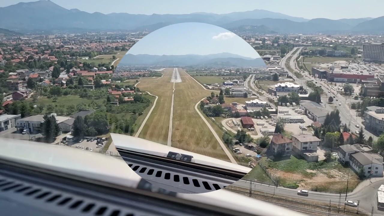 Sarajevo 4k Scenic approach and landing , 🇧🇦 airplane landing view from cockpit, @CloudSkipper