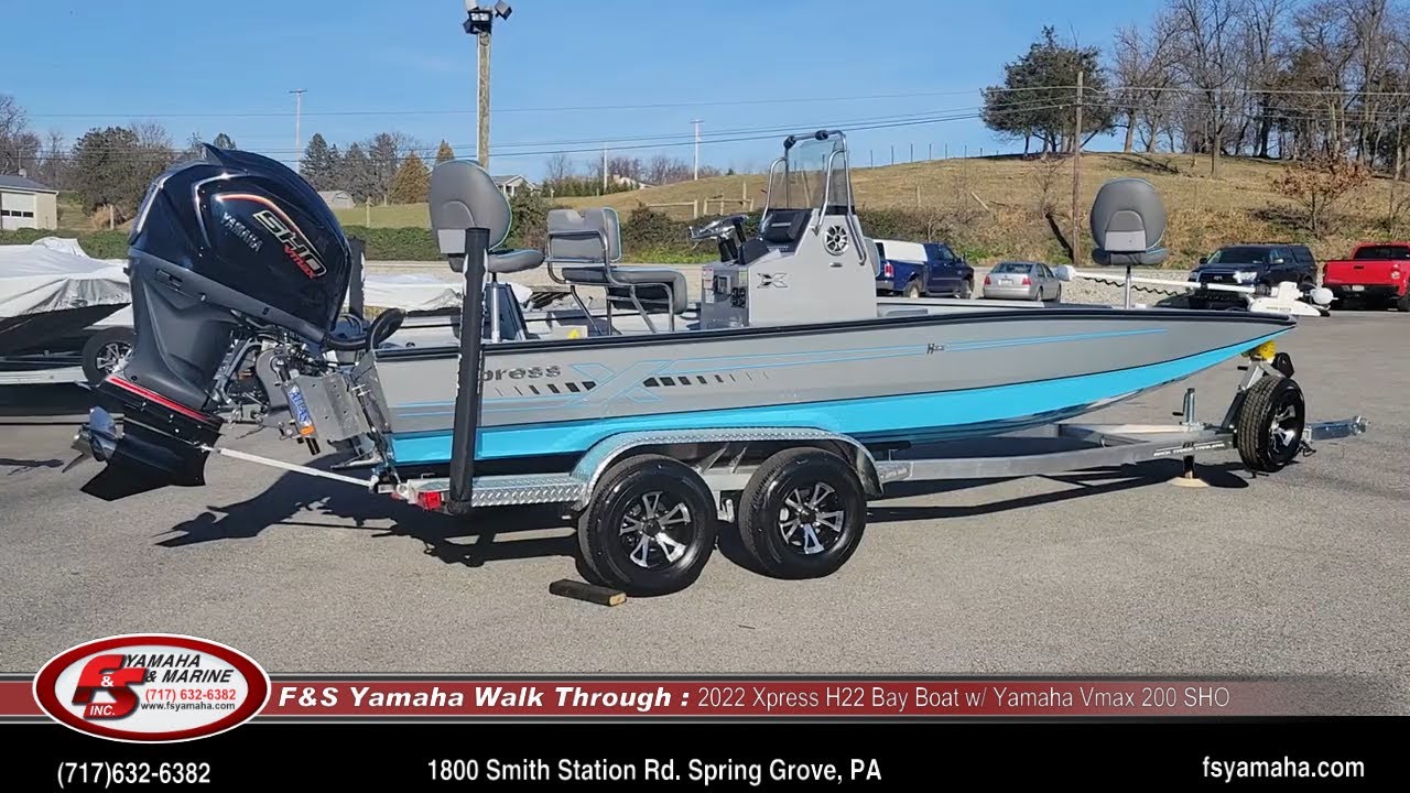 Прогулка по лодке Xpress H22 Bay Boat 2022 года с Yamaha Vmax 200 SHO в F & S Yamaha and Marine