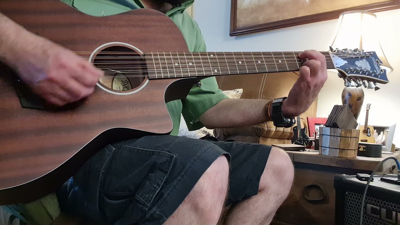 12 string D'Angelico acoustic electric guitar.