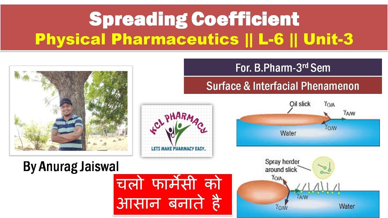 Spreading Coefficient || L-6 Unit-3 || Physical Pharmaceutics