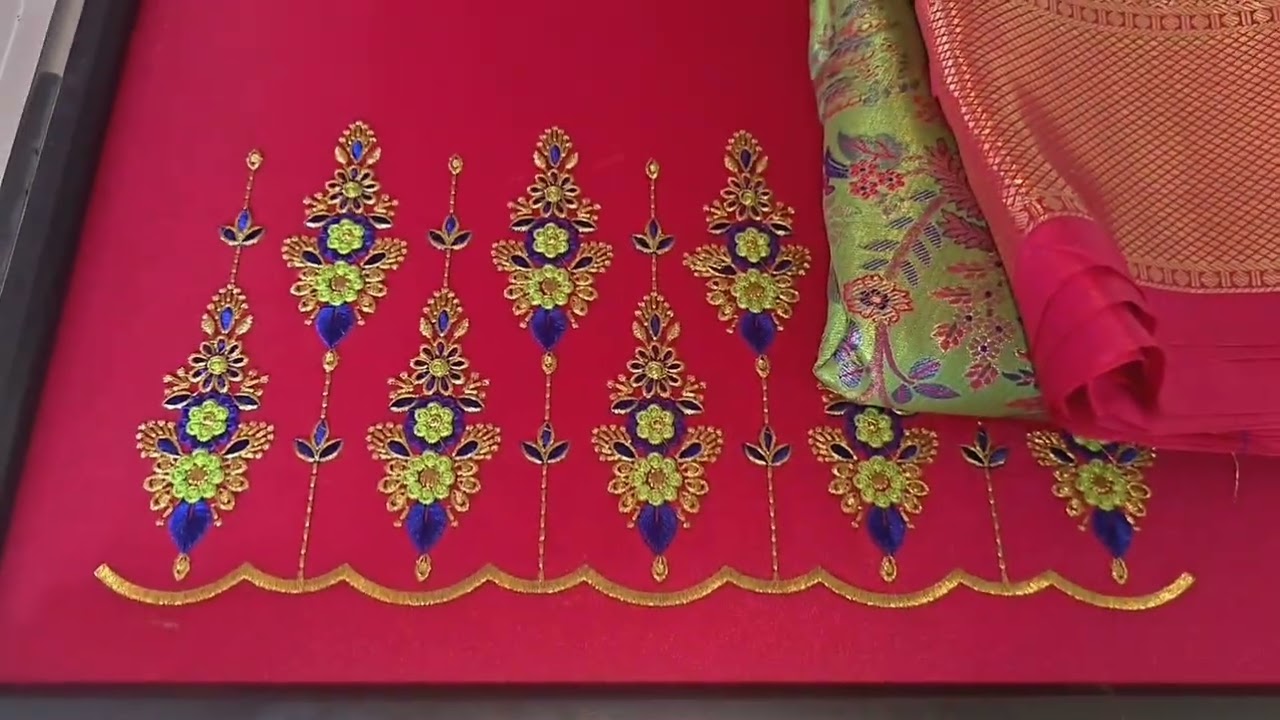 కొత్త costomer ki వేసిన design 💞!! computer embroidery design 🌺 💐