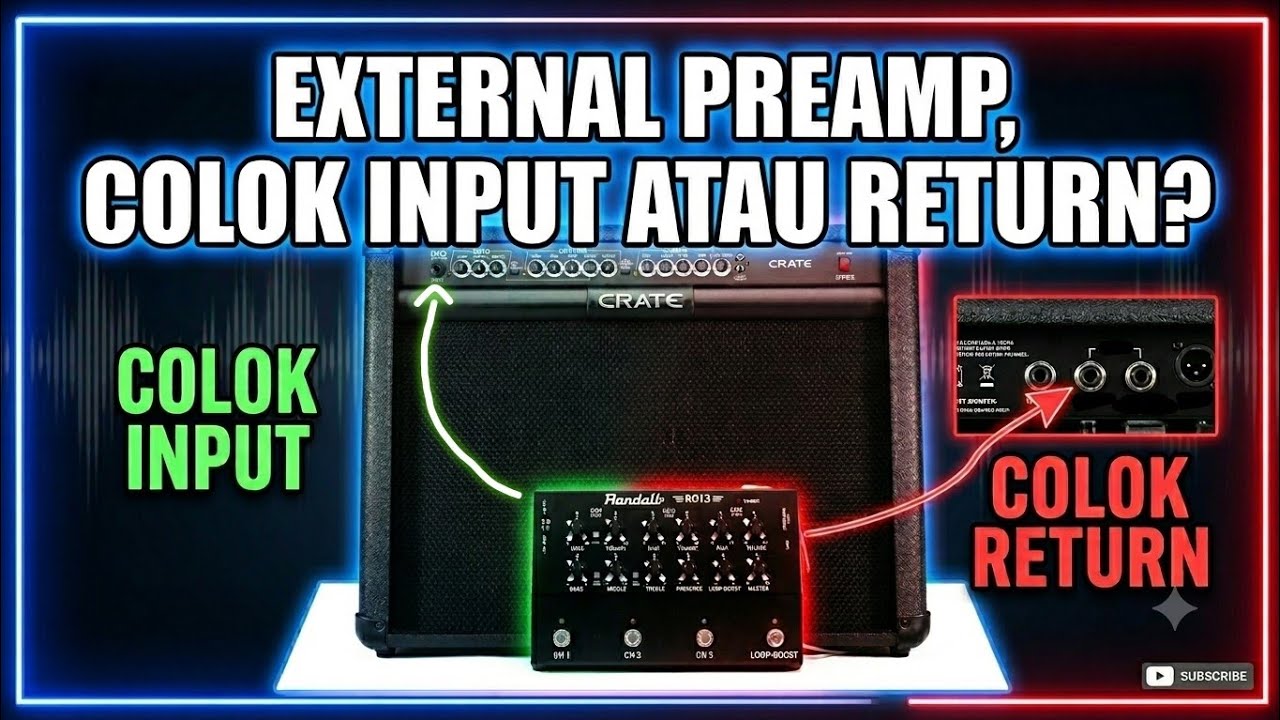 Pakai external preamp. Colok 