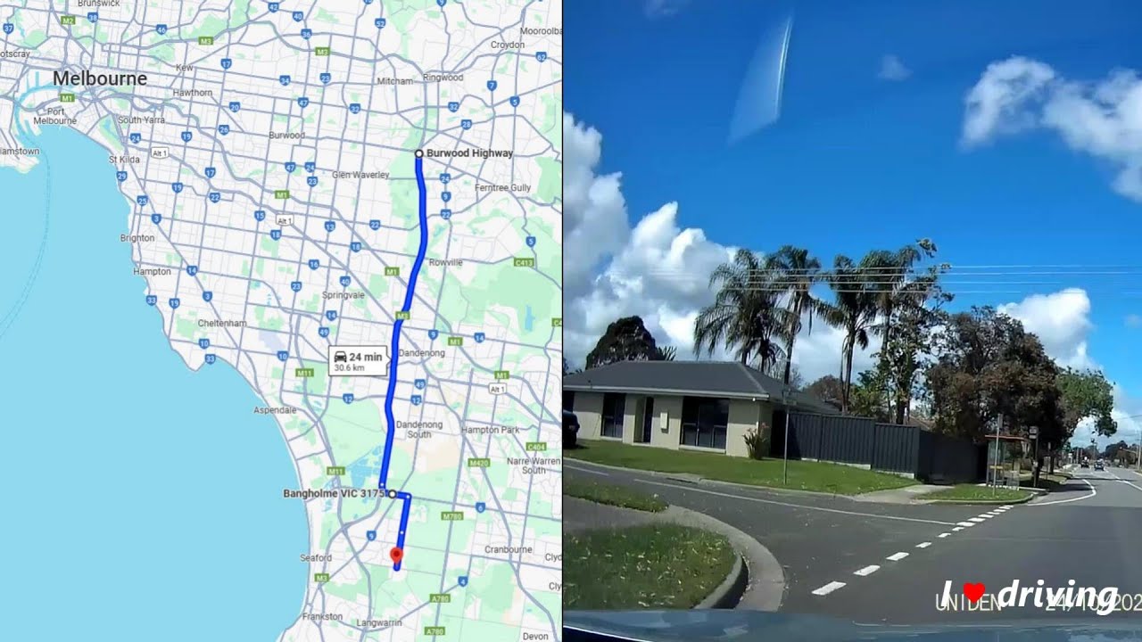 4K DASH CAM AUSTRALIA, VICTORIA, MELBOURNE. Driving from WANTIRNA to CARRUM DOWNS
