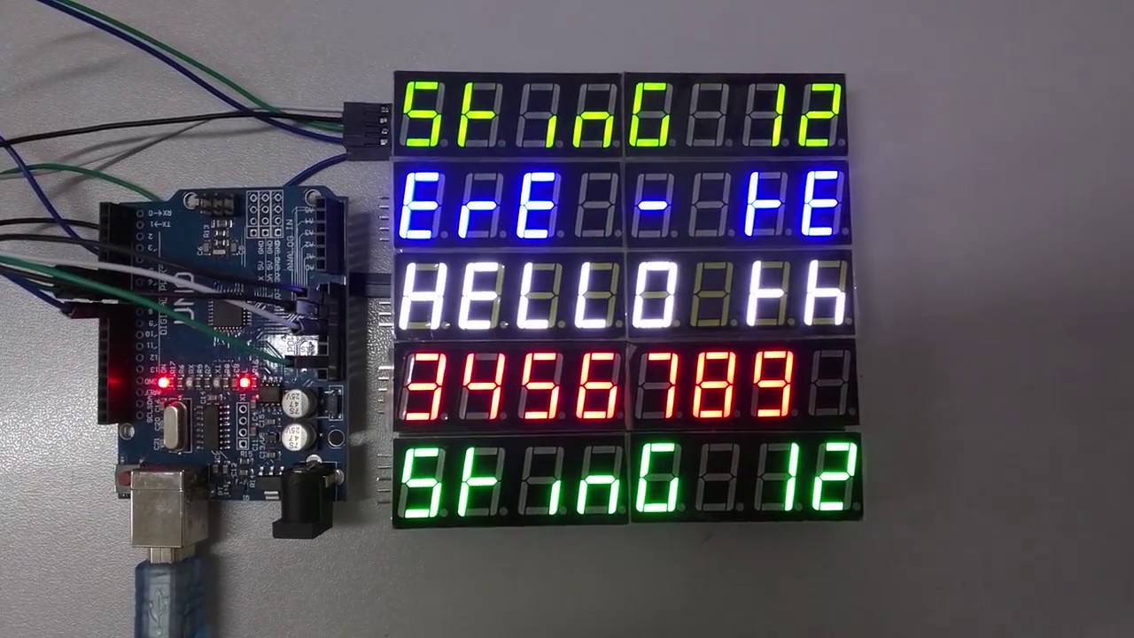 MAX7219 Cascaded 5x 8 Digit 0.56 inch 7 Segment LED SPI Display Arduino