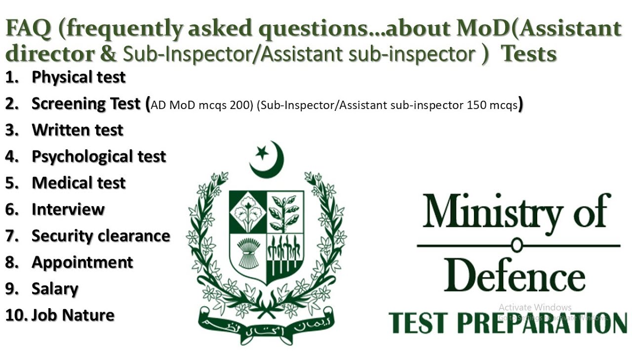 Assistant director | Ministry of Defense|ASI | SI | eligibility | test pattern | salary | job nature