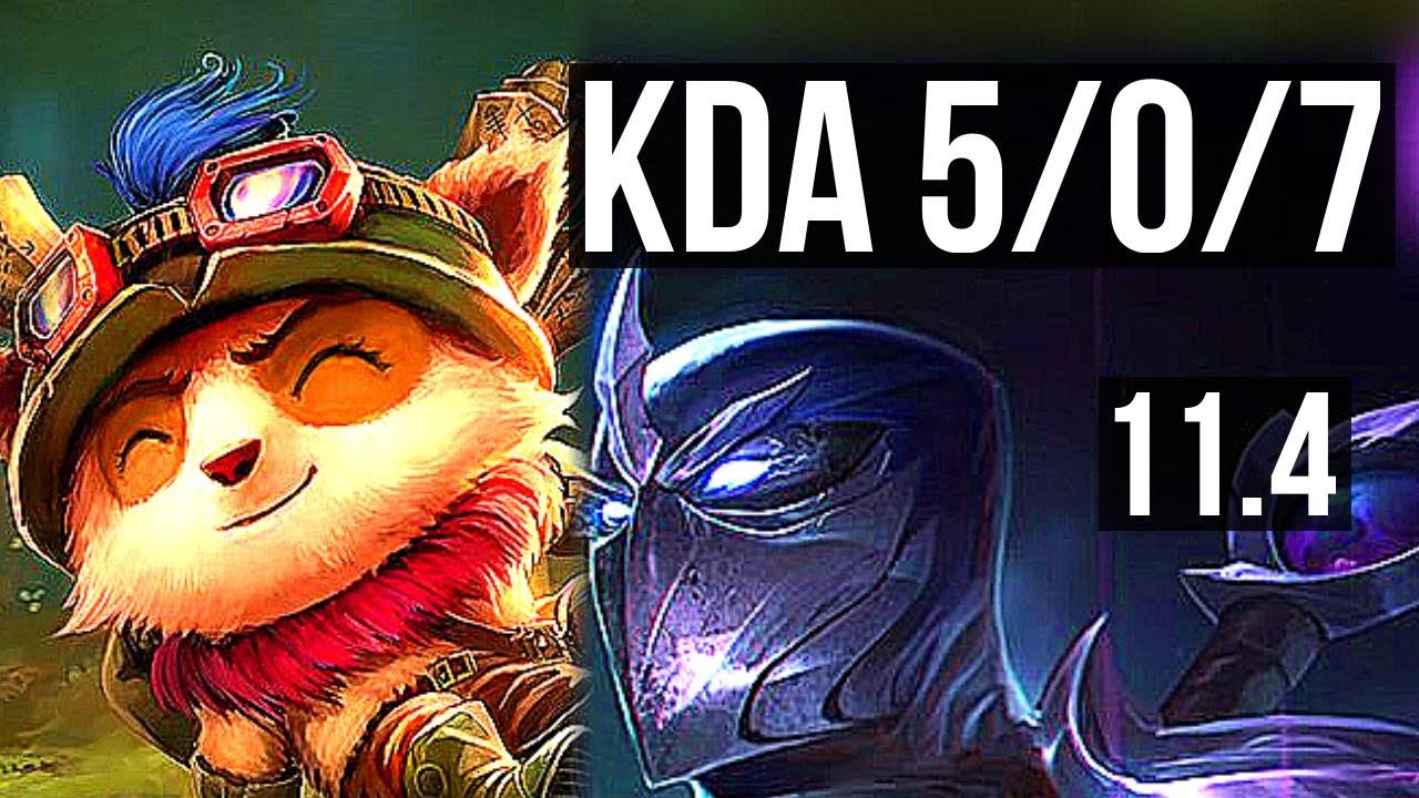TEEMO vs SHEN (TOP) | 5/0/7, Rank 10 Teemo | NA Master | v11.4