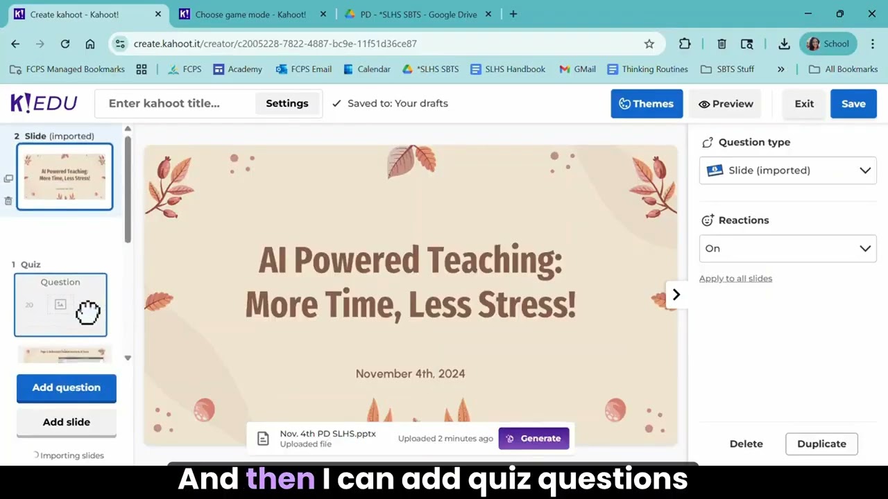 Lecture Mode in Kahoot Pro