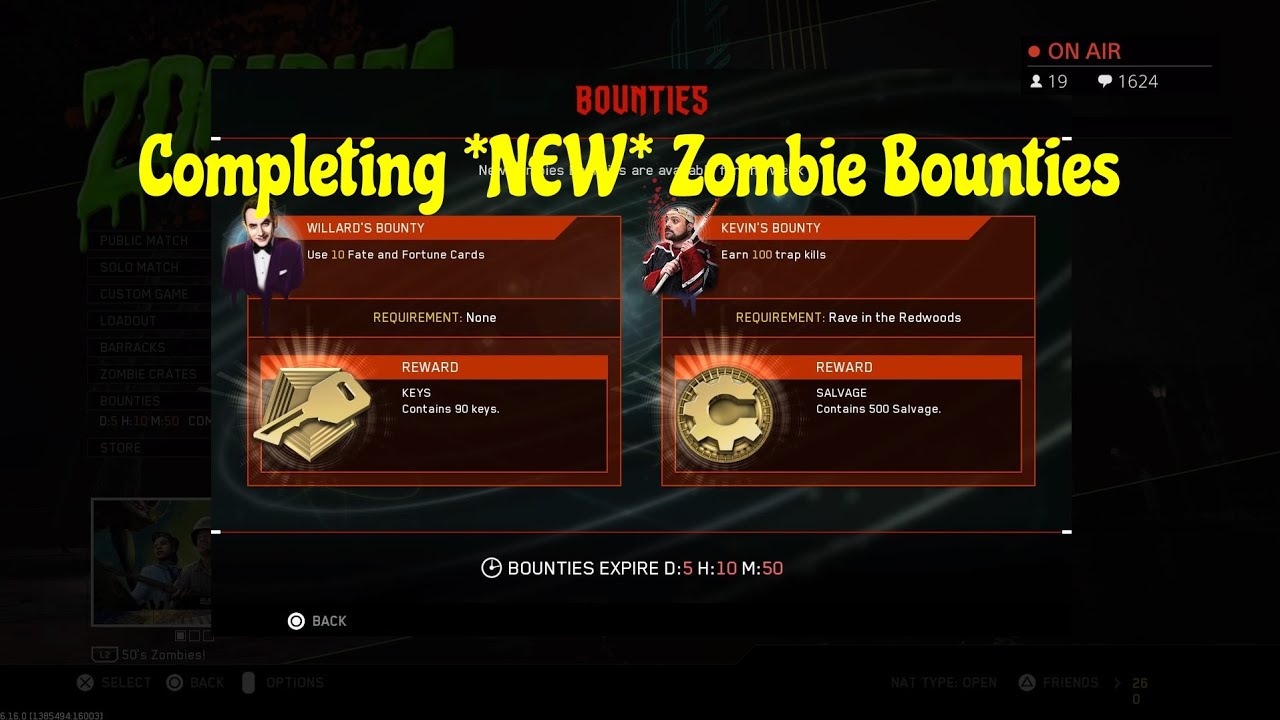 Infinite Warfare: Completing *NEW* Zombie Bounties!! with @izzyplayyz