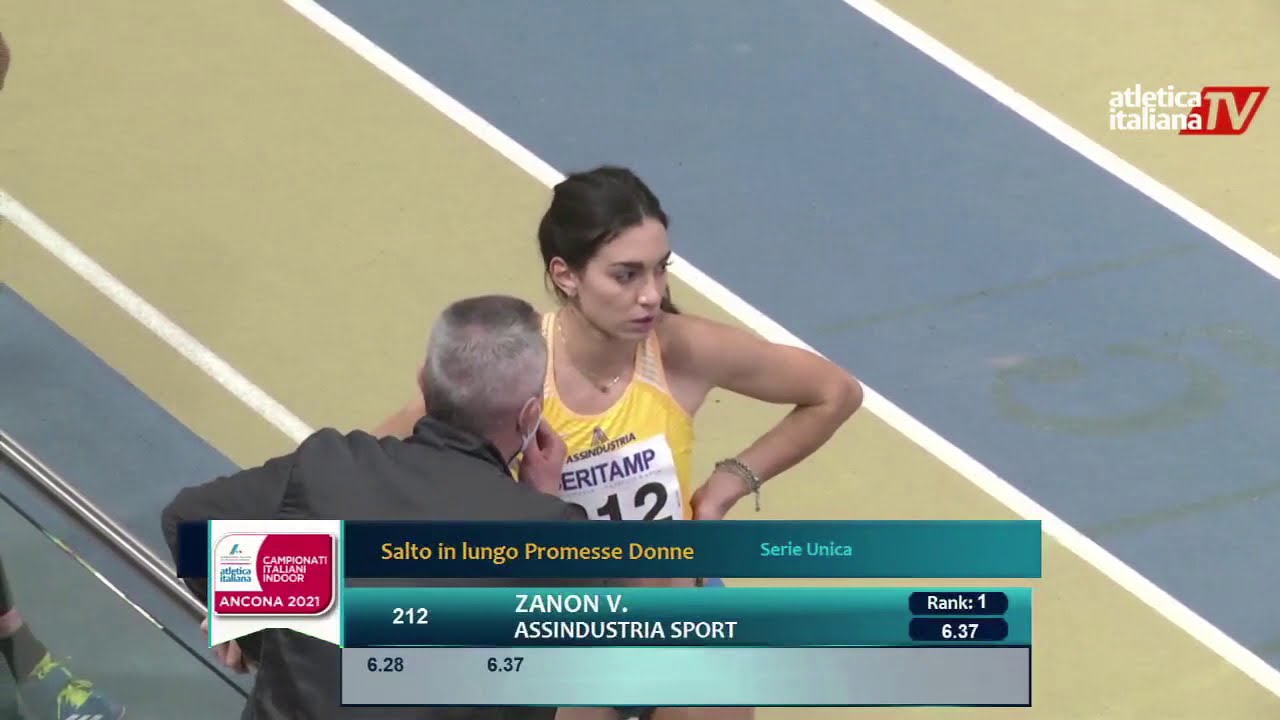 Veronica Zanon si migliora nel lungo ad Ancona 6,37 per il titolo italiano under 23 (Indoor2021)