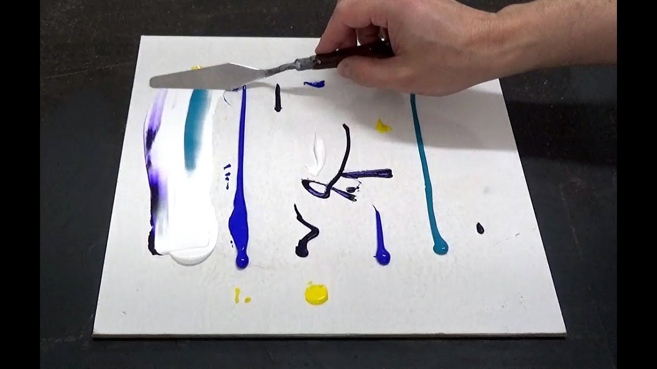 VELERO / Agua azul / DEMOSTRACIÓN DE PINTURA ABSTRACTA simple / Terapia diaria de arte /  MUY FÁCIL