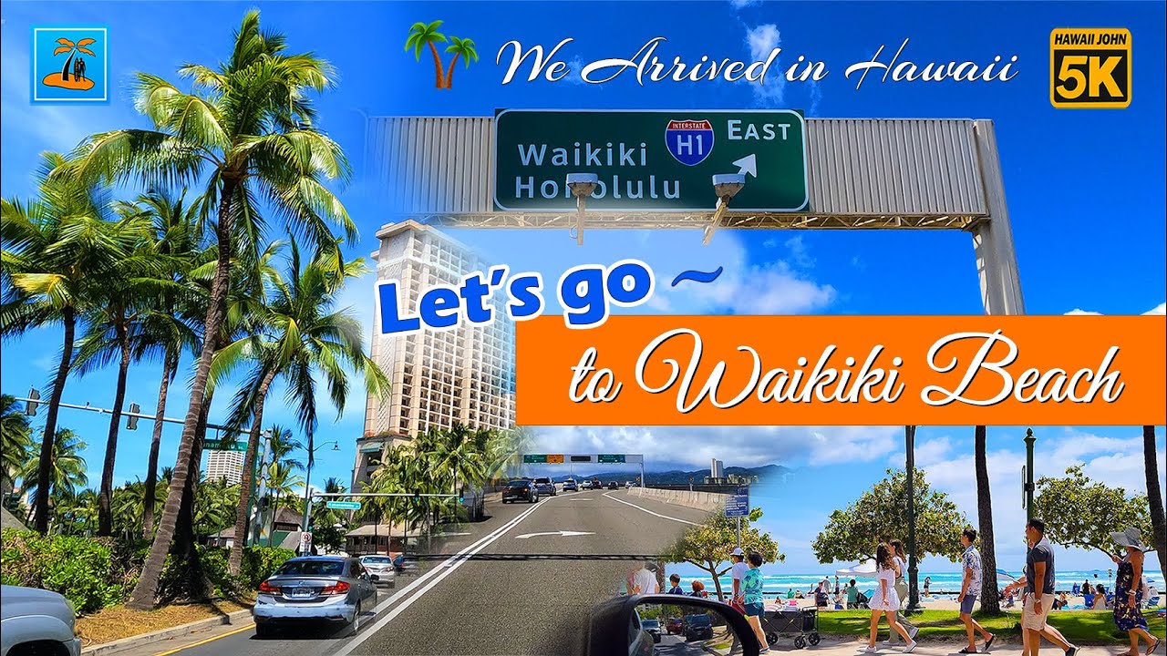 Drive to Waikiki Beach from Honolulu Airport 🌈 Finally We Arrived in Hawaii ⛱️ Oahu 🌴 Hawaii 5K