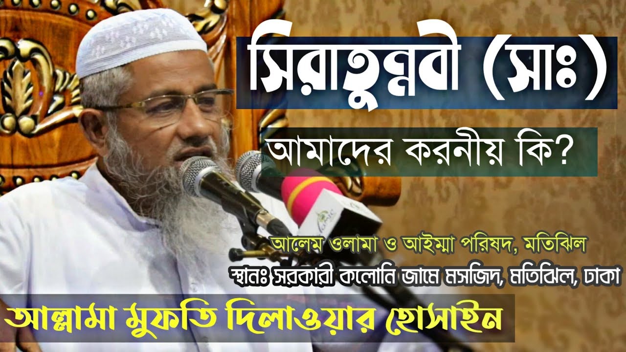 সীরাতুন্নবী (সাঃ) কি? আল্লামা মুফতি দিলাওয়ার হোসাইন Mufti Dilawar Hussain Bangla Waz