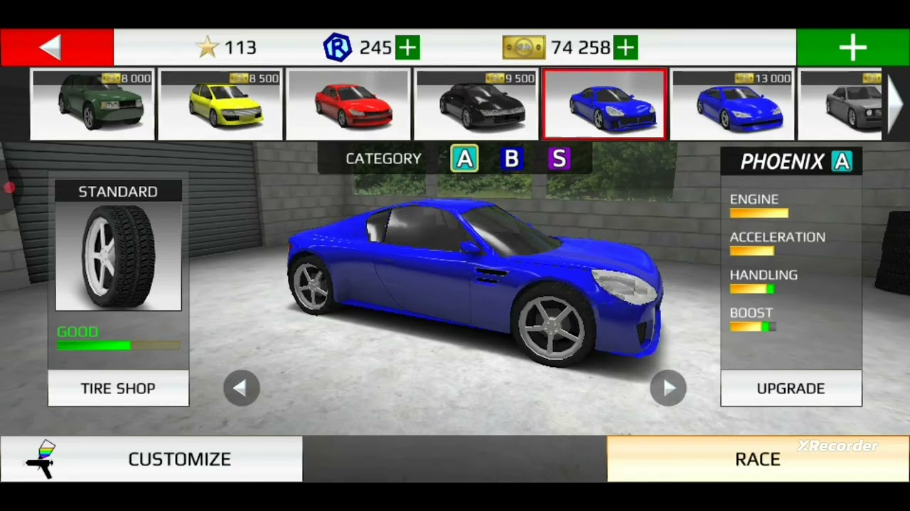Finally buying a new car in rally fury 