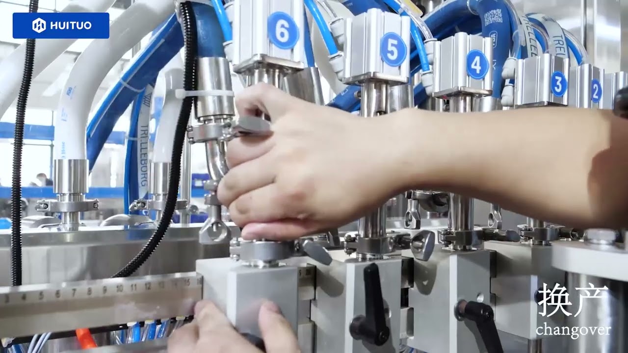 Huituo piston filling machine for high viscosity liquid detergent with CIP and vertical buffer tank