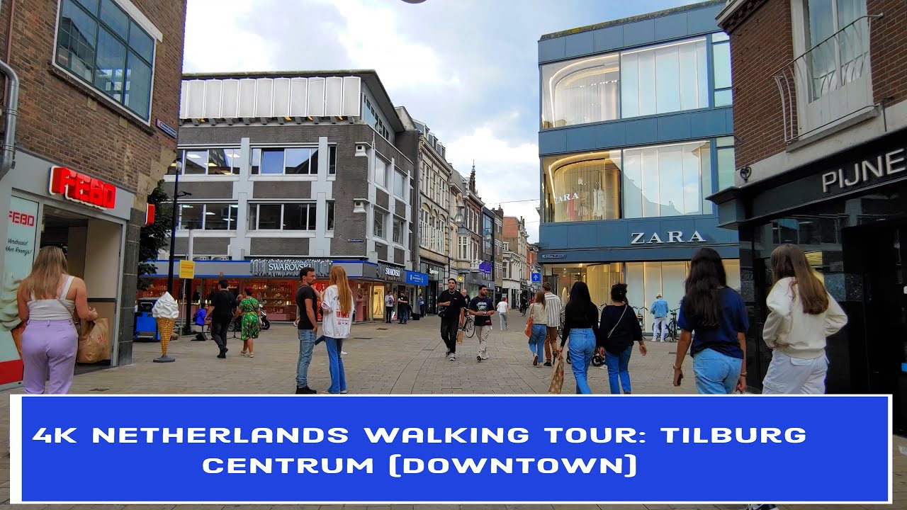 4K Netherlands Walking Tour: Tilburg Centrum (downtown)