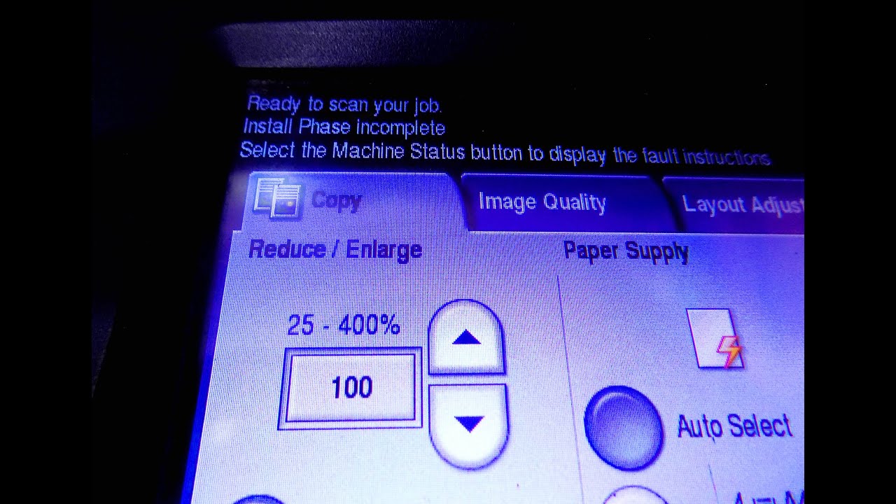 install phase incomplete error xerox 5755  photocopier machine