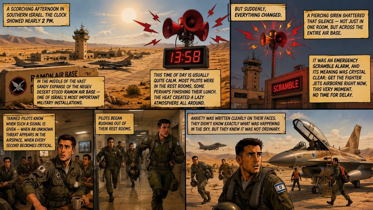 🚨 Emergency Scramble at Israel's Ramon Air Base | Unknown Threat Triggers Fighter Jet Launch