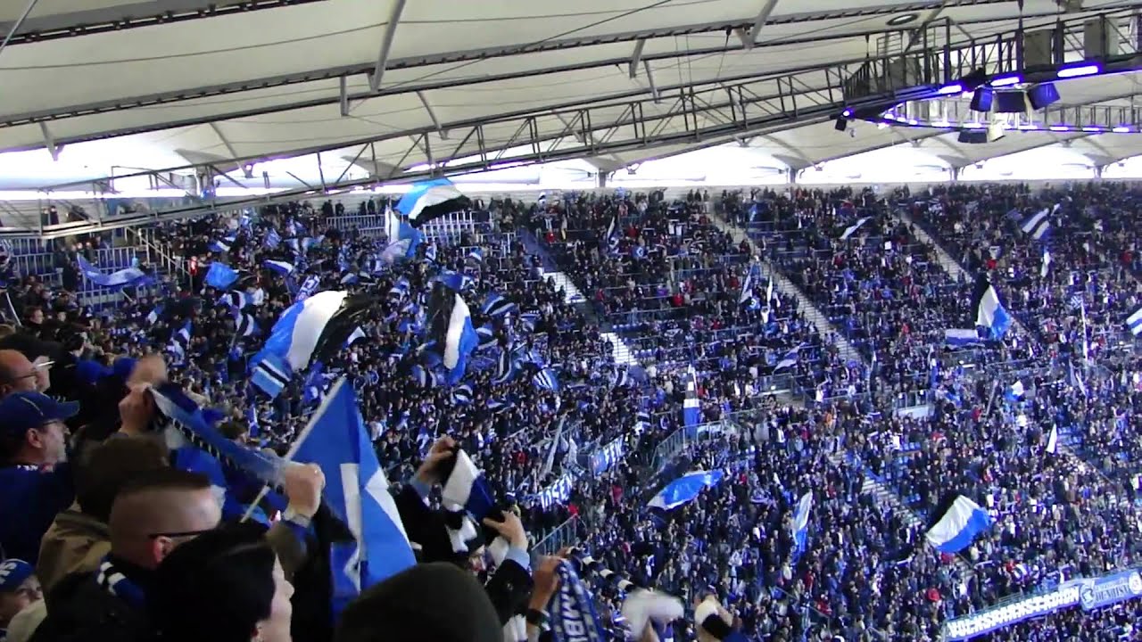 Mannschaftsaufstellung HSV u. Hamburg meine Perle live vor Spielbeginn HSV - Hoffenheim.MP4