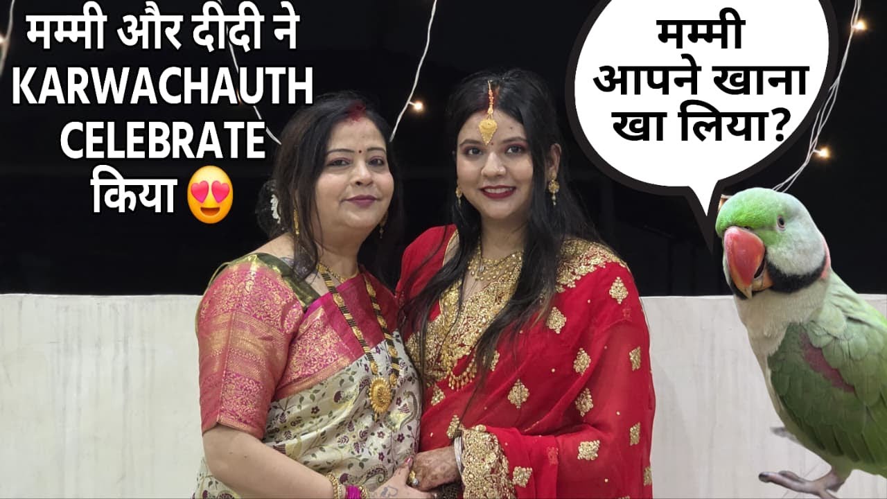 मेरी दीदी 👩🏼 और मम्मी ने करवाचौथ celebrate किया 🦜😍बोलने वाला Tota,Talking Parrot 🦜 