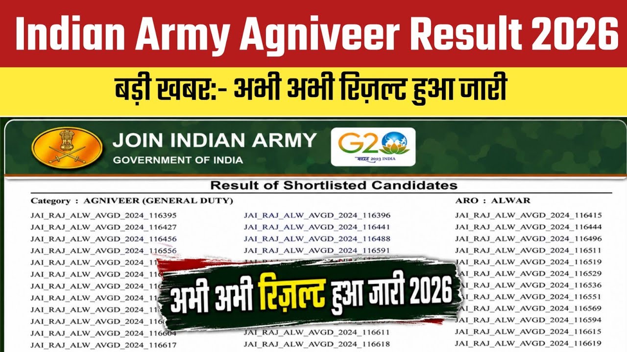 Army Agniveer Result 2026 OUT🔴army agniveer result 2026 Kaise dekhe🔴army agniveer result 2026 check 