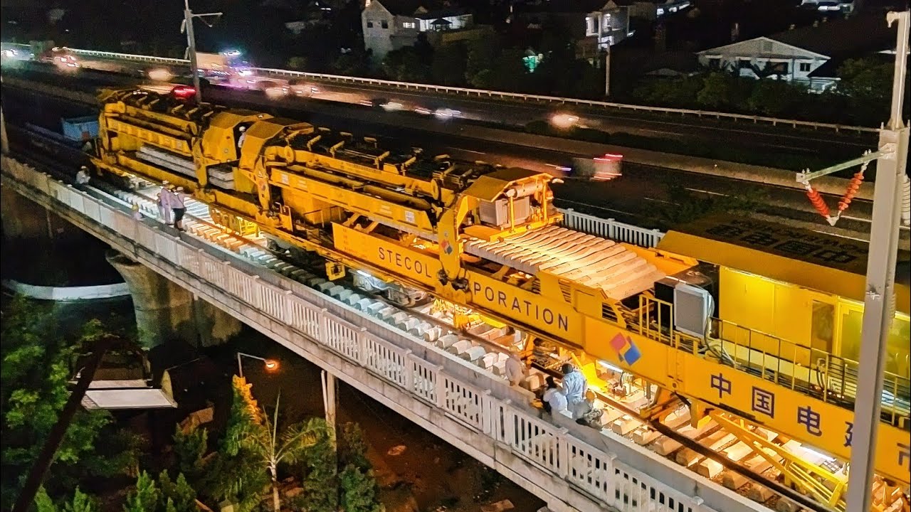 Amazing! Bullet Train Construction at Night with CPG500