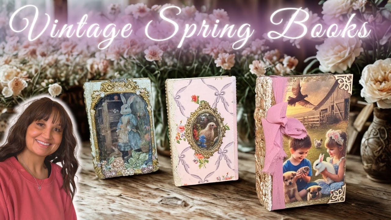 Spring Book Box Decor with a Vintage Twist